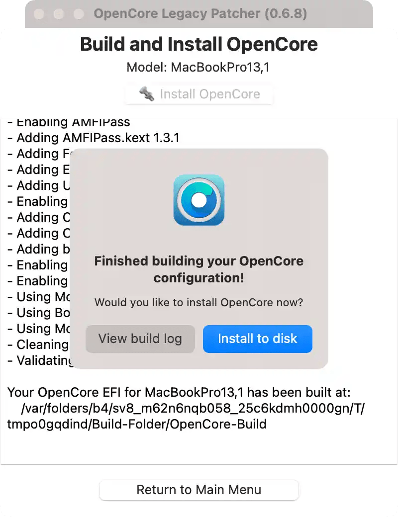 Install OpenCore